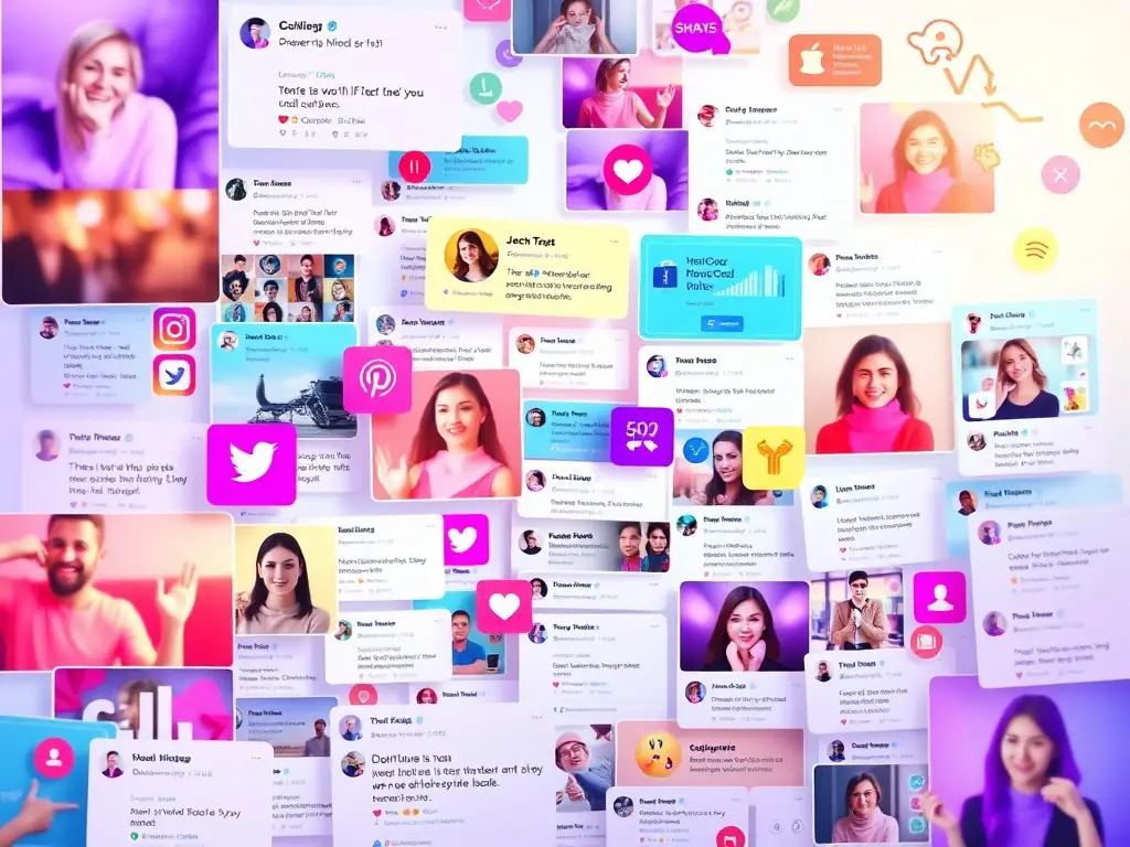 A vibrant social media feed showcasing engaging content, brand mentions, and community interactions, highlighting the power of effective social media management.